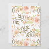 Waterverf Floral Koala Girl Baby shower Kaart (Achterkant)