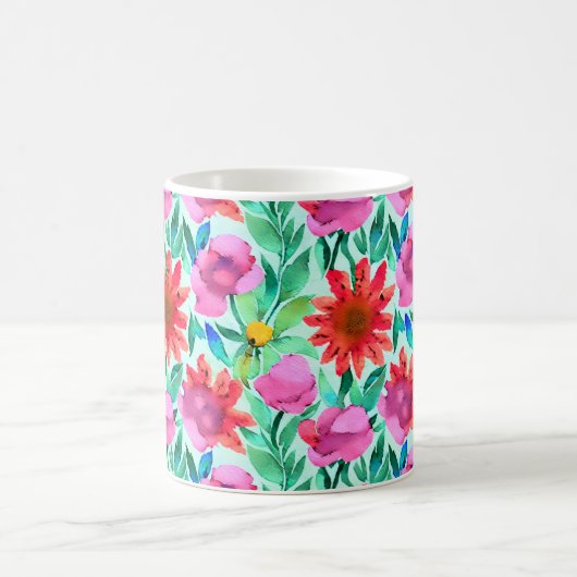  Waterverf Floral Koffiemok (Center)