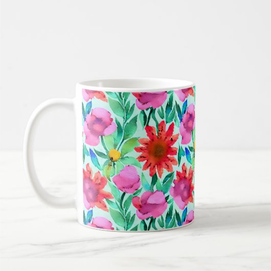 Waterverf Floral Koffiemok (Links)