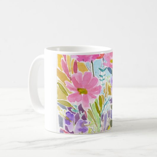 Waterverf Floral Koffiemok (Voorkant links)