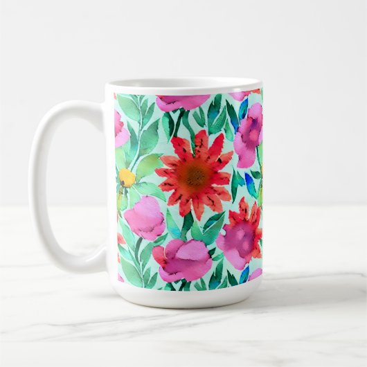  Waterverf Floral Koffiemok (Links)