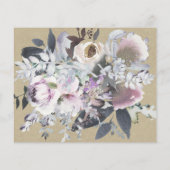 Waterverf Floral Kraft Foto Save the Date (Achterkant)