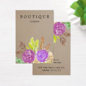 Waterverf Floral Kraft Oorbel Visitekaartje (Bureau)