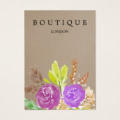 Waterverf Floral Kraft Oorbel Visitekaartje (Voorkant)