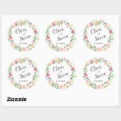 Waterverf Floral krans bruiloft Ronde Sticker (Vel)