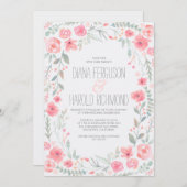 Waterverf Floral krans tuin bruiloft uitnodigingen (Voorkant / Achterkant)
