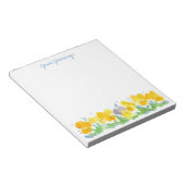 Waterverf Floral kunst Gele Pansy Flowers Notitieblok (Schuin)