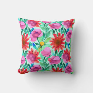 Waterverf Floral Kussen