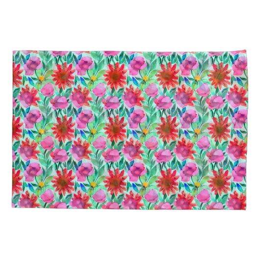  Waterverf Floral Kussensloop (Achterkant-Links)