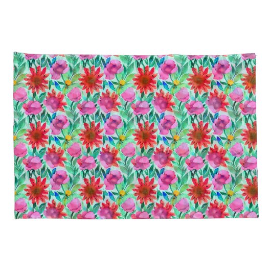  Waterverf Floral Kussensloop (Achterkant-Rechts)