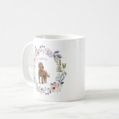  Waterverf Floral | labradoodle hond Koffiemok (Voorkant links)
