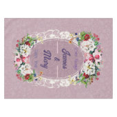 Waterverf Floral Lace Oval Garden Pink Tafelkleed (Voorkant (Horizontaal))