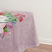 Waterverf Floral Lace Oval Garden Pink Tafelkleed (Voorbeeld)