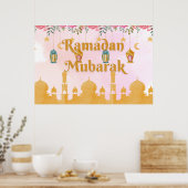 Waterverf Floral Lantaarns Ramadan Mubarak Poster (Keuken)