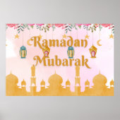 Waterverf Floral Lantaarns Ramadan Mubarak Poster (Voorkant)