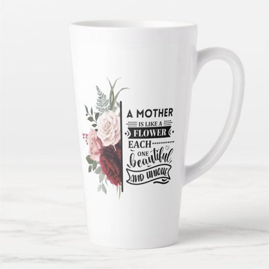 Waterverf Floral Latte Mok (Rechts)