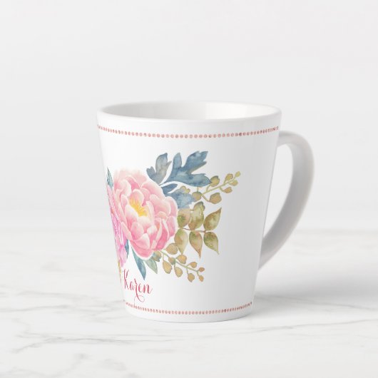 Waterverf Floral Latte Mok (Rechterhoek)