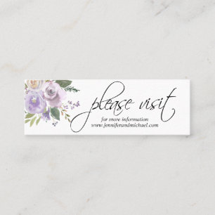 Waterverf Floral Lavendel Bruiloft WEBSITE Info Mini Visitekaartje
