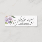Waterverf Floral Lavendel Bruiloft WEBSITE Info Mini Visitekaartje (Voorkant)