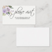 Waterverf Floral Lavendel Lila bruiloft WEBSITE Informatiekaartje (Voorkant / Achterkant)