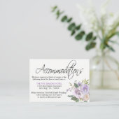 Waterverf Floral Lavender ACCOMMODATIONS inserts Informatiekaartje (Staand voorkant)