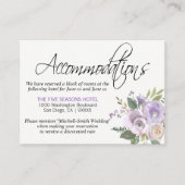 Waterverf Floral Lavender ACCOMMODATIONS inserts Informatiekaartje (Voorkant)