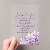 Waterverf Floral Lavender Acryl Uitnodigingen (Insitu (Draagbaar))