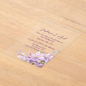 Waterverf Floral Lavender Acryl Uitnodigingen (Laagn)