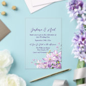 Waterverf Floral Lavender Acryl Uitnodigingen (Insitu (Huwelijk))