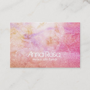*~* Waterverf Floral Lavender Gold Peach Glitter Visitekaartje