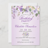 Waterverf Floral Lavender Paars BIRTHDAY Kaart (Voorkant)