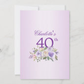 Waterverf Floral Lavender Paars BIRTHDAY Kaart (Achterkant)