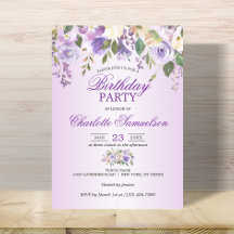 Waterverf Floral Lavender Paars BIRTHDAY