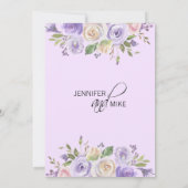 Waterverf Floral Lavender Paars Lila huwelijk Kaart (Achterkant)