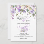 Waterverf Floral Lavender Paars Lila huwelijk Kaart (Voorkant)