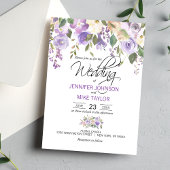 Waterverf Floral Lavender Paars Lila huwelijk Kaart