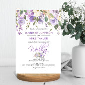 Waterverf Floral Lavender Paars Lila huwelijk Kaart