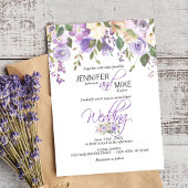 Waterverf Floral Lavender Paars Lila huwelijk Kaart