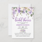 Waterverf Floral Lavender Paars Vrijgezellenfeest Kaart (Voorkant)