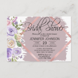 Waterverf Floral Lavender Paars Vrijgezellenfeest Kaart
