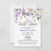 Waterverf Floral Lavender Paars Vrijgezellenfeest Kaart (Voorkant)