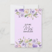 Waterverf Floral Lavender Paars Vrijgezellenfeest Kaart (Achterkant)