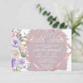 Waterverf Floral Lavender Paars Vrijgezellenfeest Kaart (Staand voorkant)