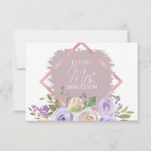 Waterverf Floral Lavender Paars Vrijgezellenfeest Kaart (Achterkant)