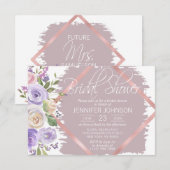 Waterverf Floral Lavender Paars Vrijgezellenfeest Kaart (Voorkant / Achterkant)