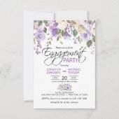 Waterverf Floral Lavender Paarse ENGAGTY Kaart (Voorkant)
