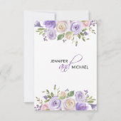 Waterverf Floral Lavender Paarse ENGAGTY Kaart (Achterkant)