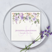 Waterverf Floral Lavender Paarse Wreath Wedding Servet
