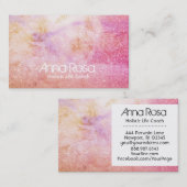 *~* Waterverf Floral Lavender Peach Dusty Roos Visitekaartje (Voorkant / Achterkant)