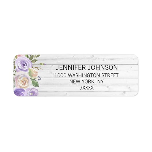 Waterverf Floral Lavender Rustic Vrijgezellenfeest Etiket (Voorkant)